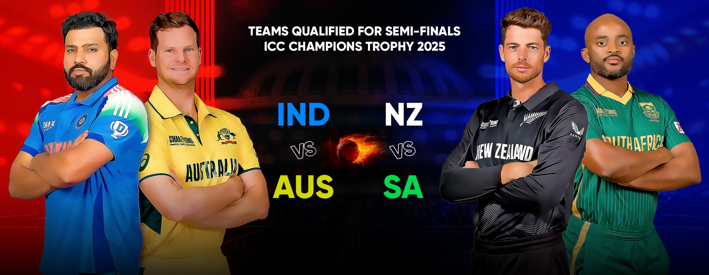 Teams Qualified for Semi-Finals ICC Champions Trophy 2025: Predictions Tips & Key Matches Breakdown