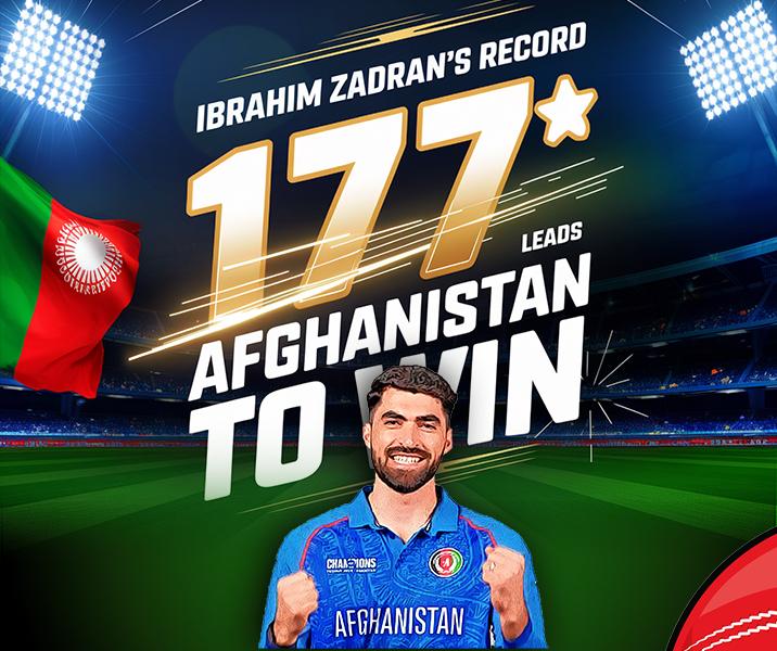 How Ibrahim Zadran Leads Afghanistan to Victory with Record-Breaking Innings against England